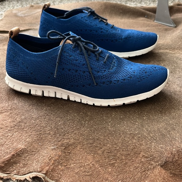Cole Haan 4.ZERØGRAND Stitchlite Oxfords Comfort Knit Limoges Marine Blue - Picture 2 of 10